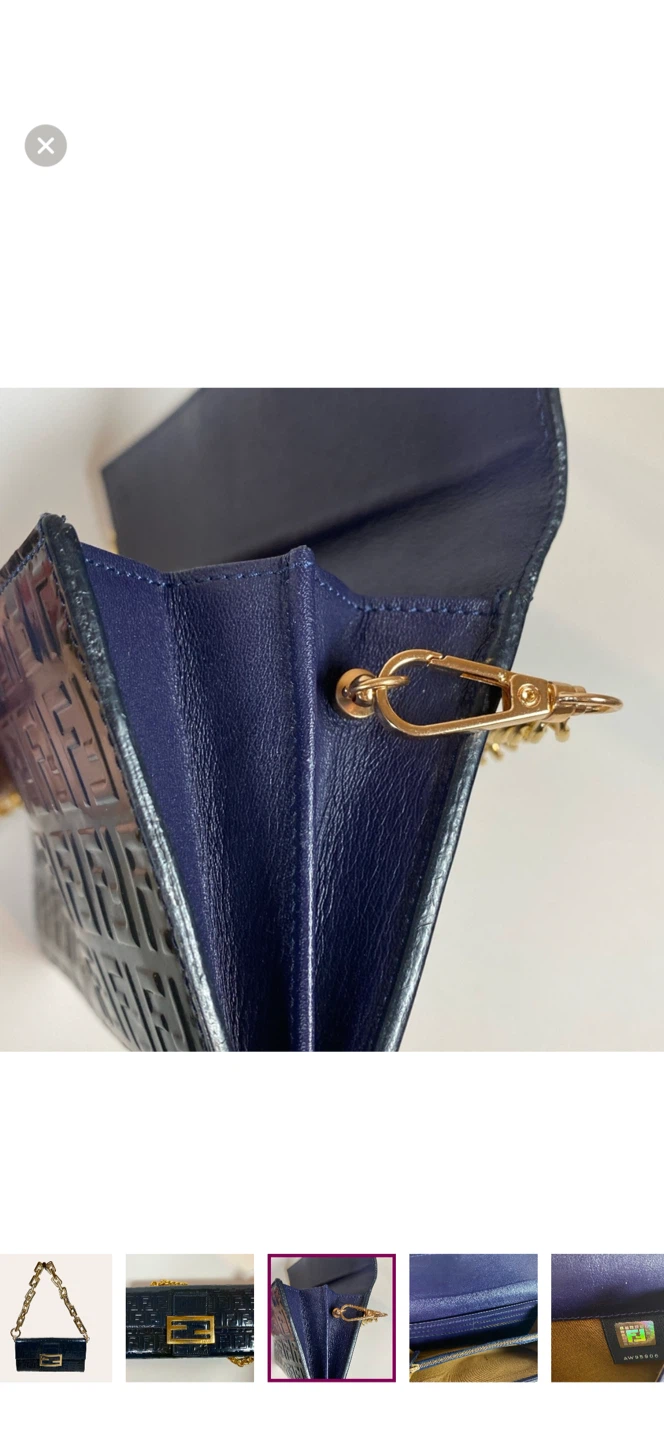 Fendi Baguette Patent Leather Clutch Chain Bag - photo 4