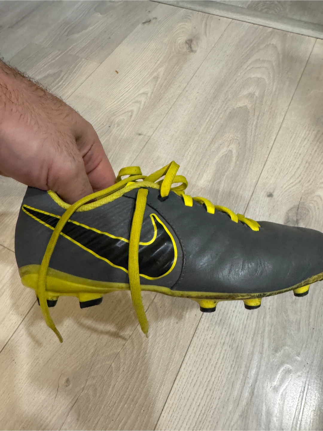 Nike Mercurial Soccer Cleats Grey/Yellow Youth Size 4.5Y - photo 3
