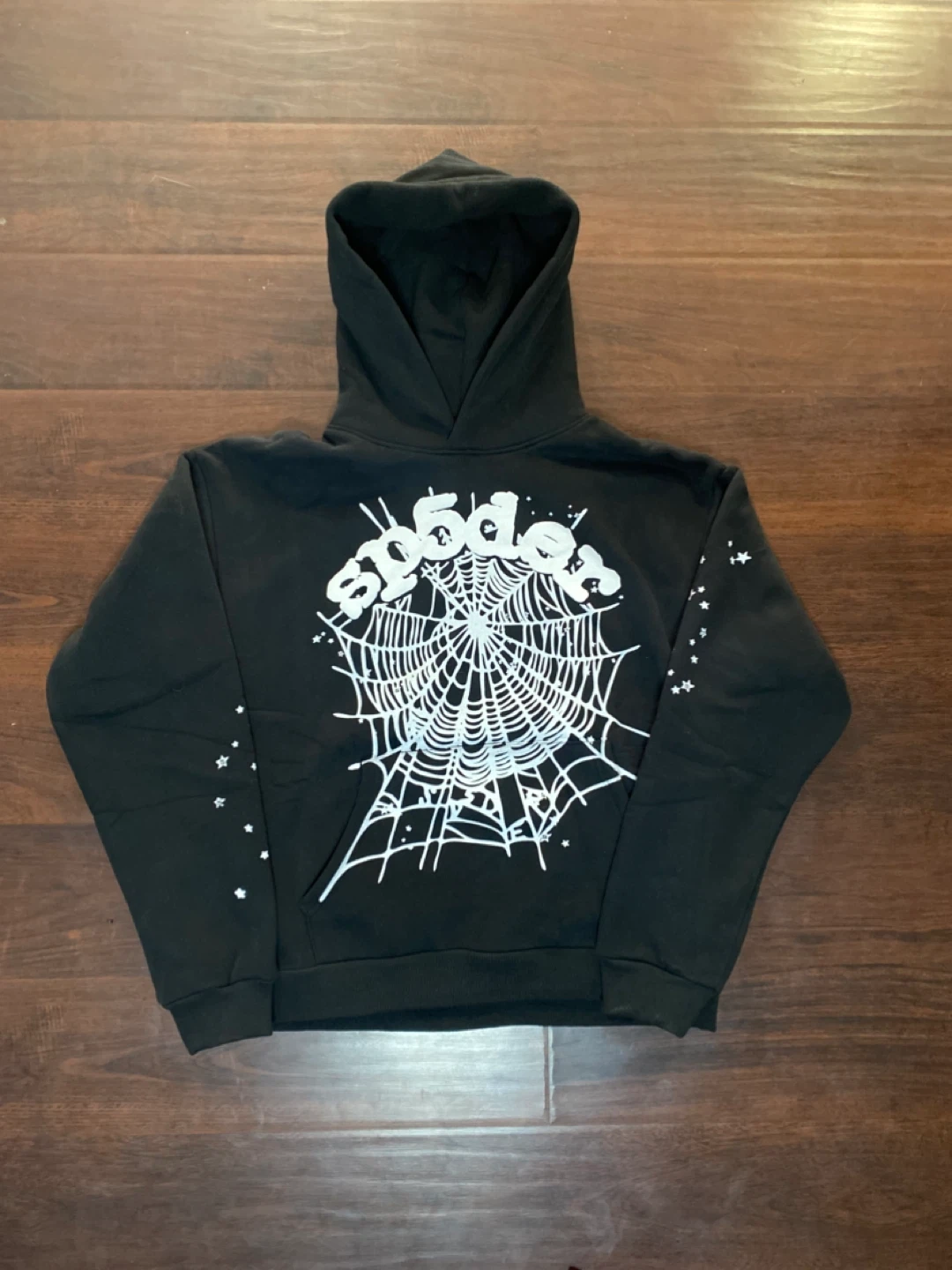 Sp5der Hoodie Black Spiderweb Size Medium