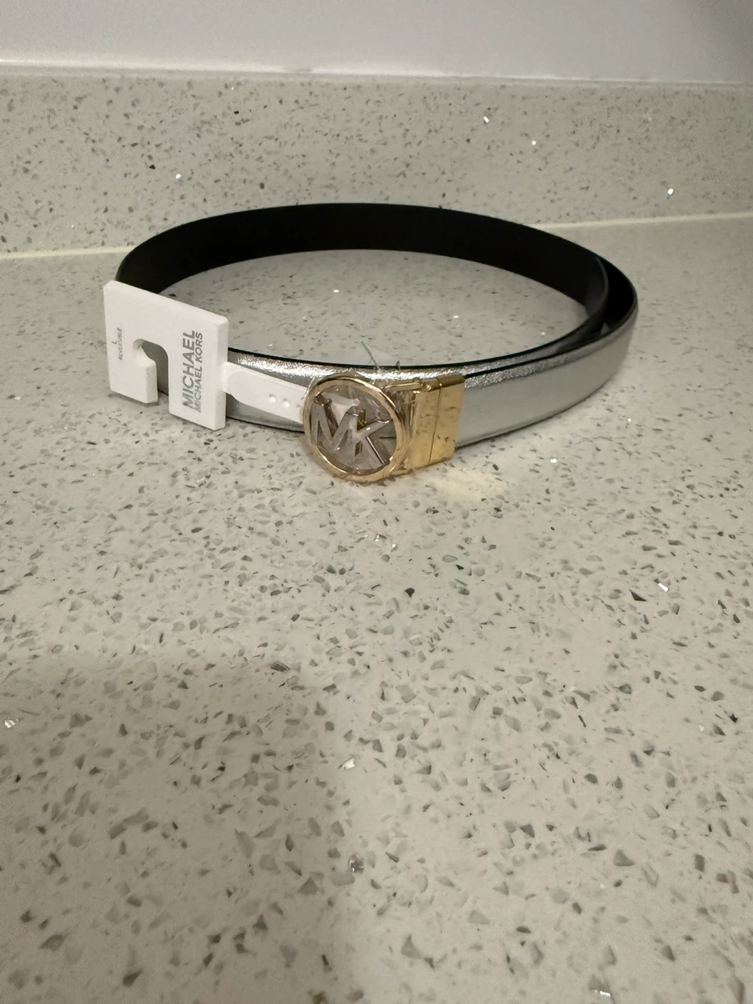 Michael Kors Reversible Belt with MK Logo Buckle