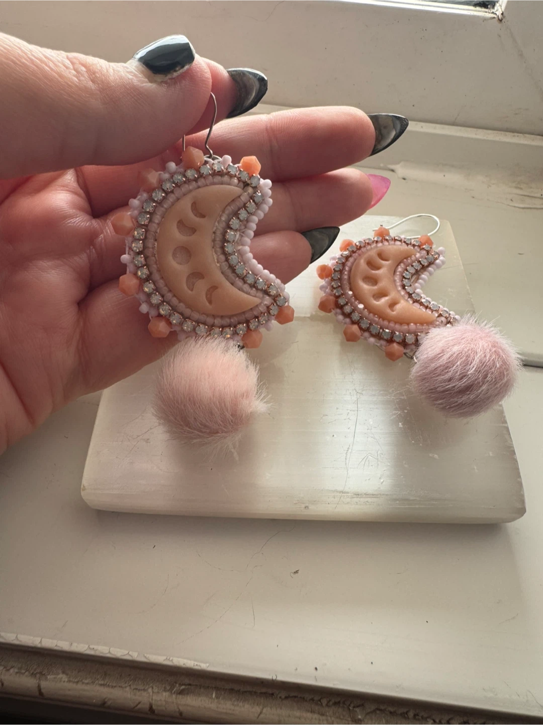 Moon Phase beaded Earrings - photo 2