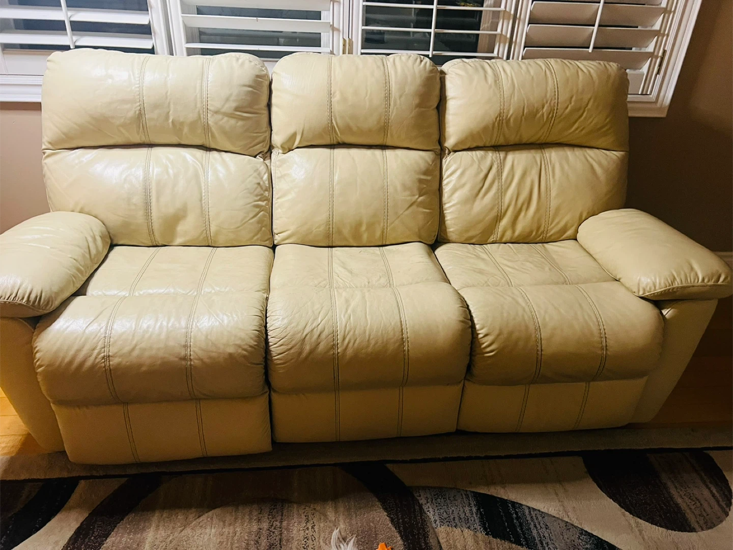 Leather 3-Seater Reclining Sofa