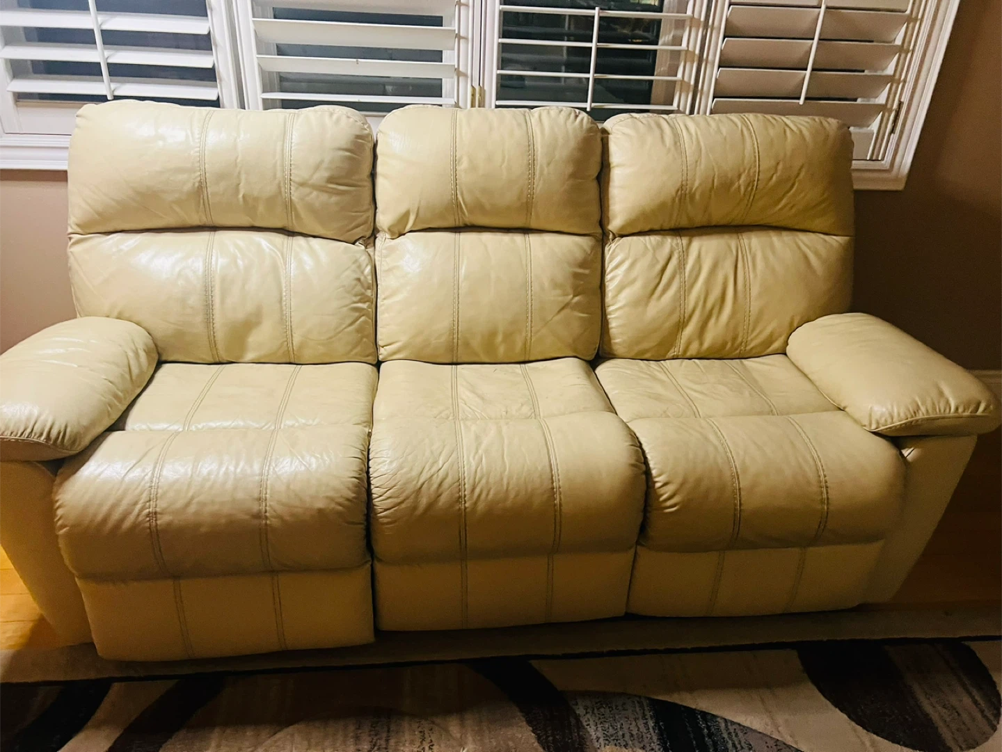 Leather 3-Seater Reclining Sofa - photo 2