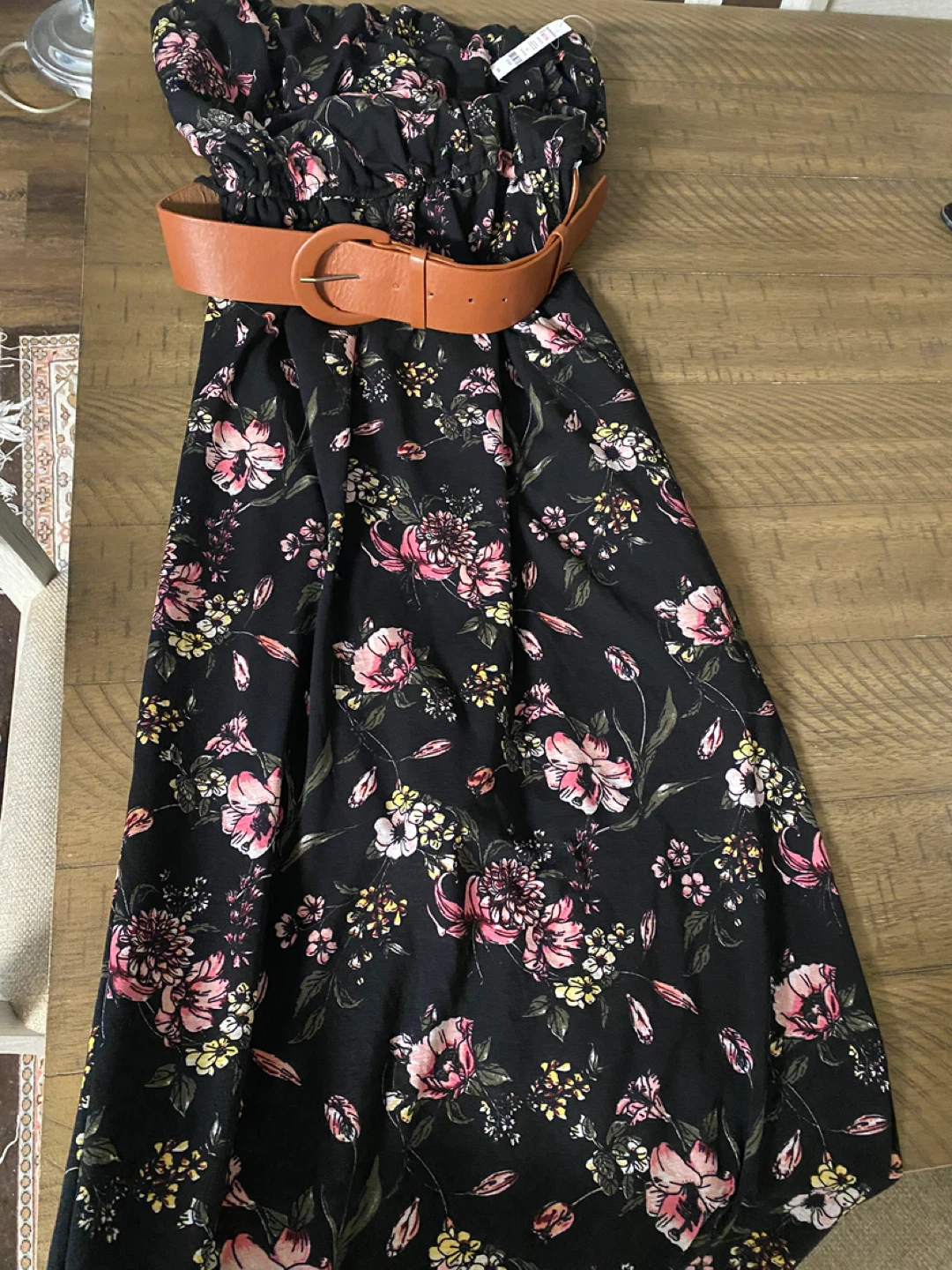 Ardene Floral Maxi Dress with Belt