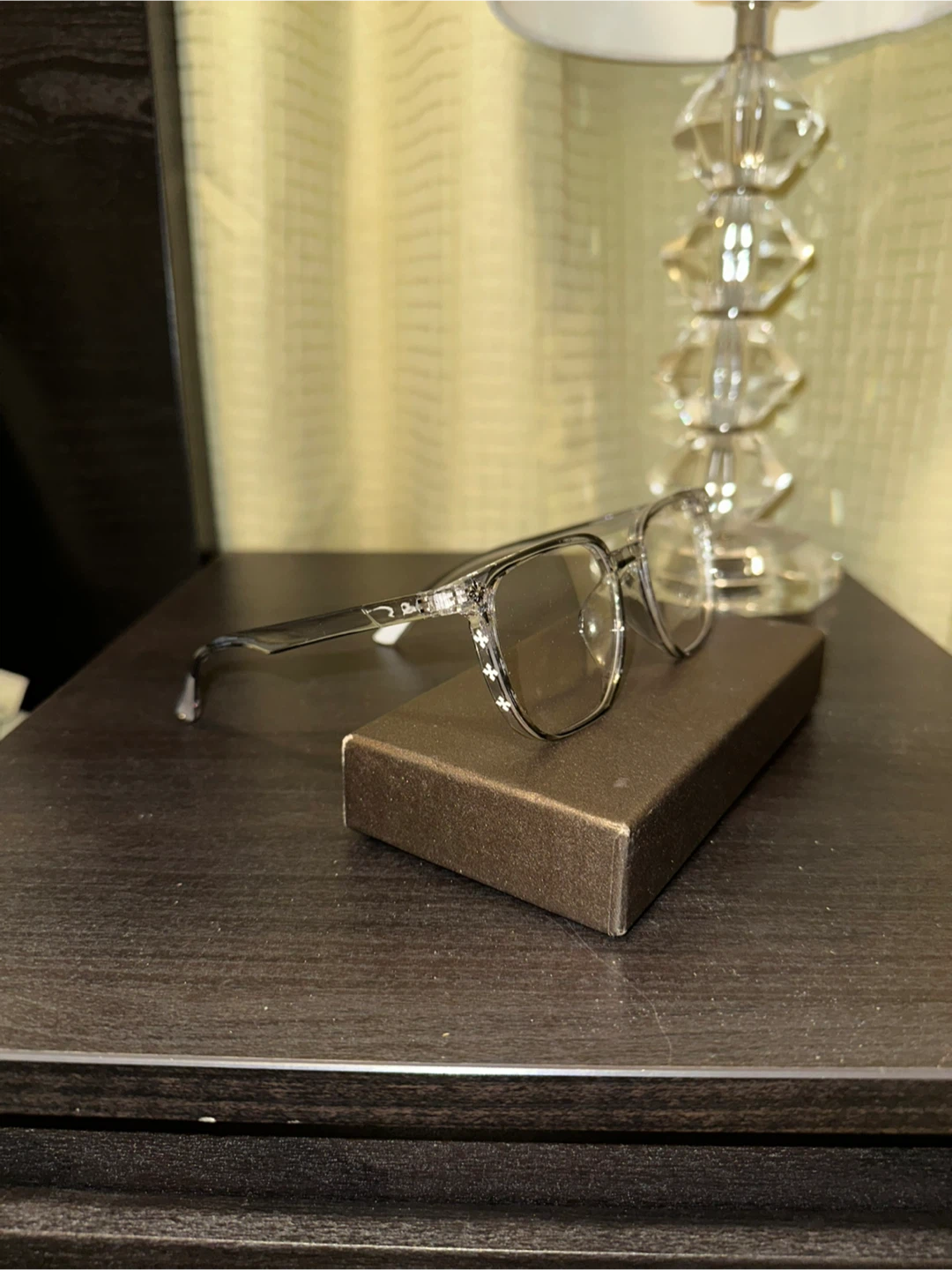 Chrome Hearts Clear Frame Glasses with Cross Detail