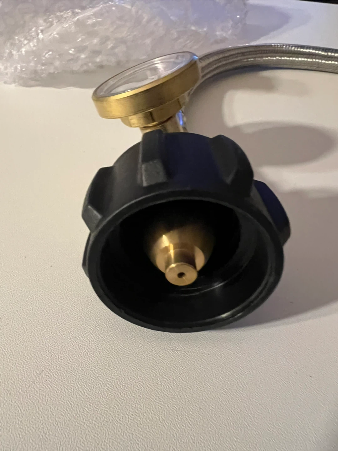 Stainless Steel Propane Pigtail Hose with Pressure Gauge - photo 3