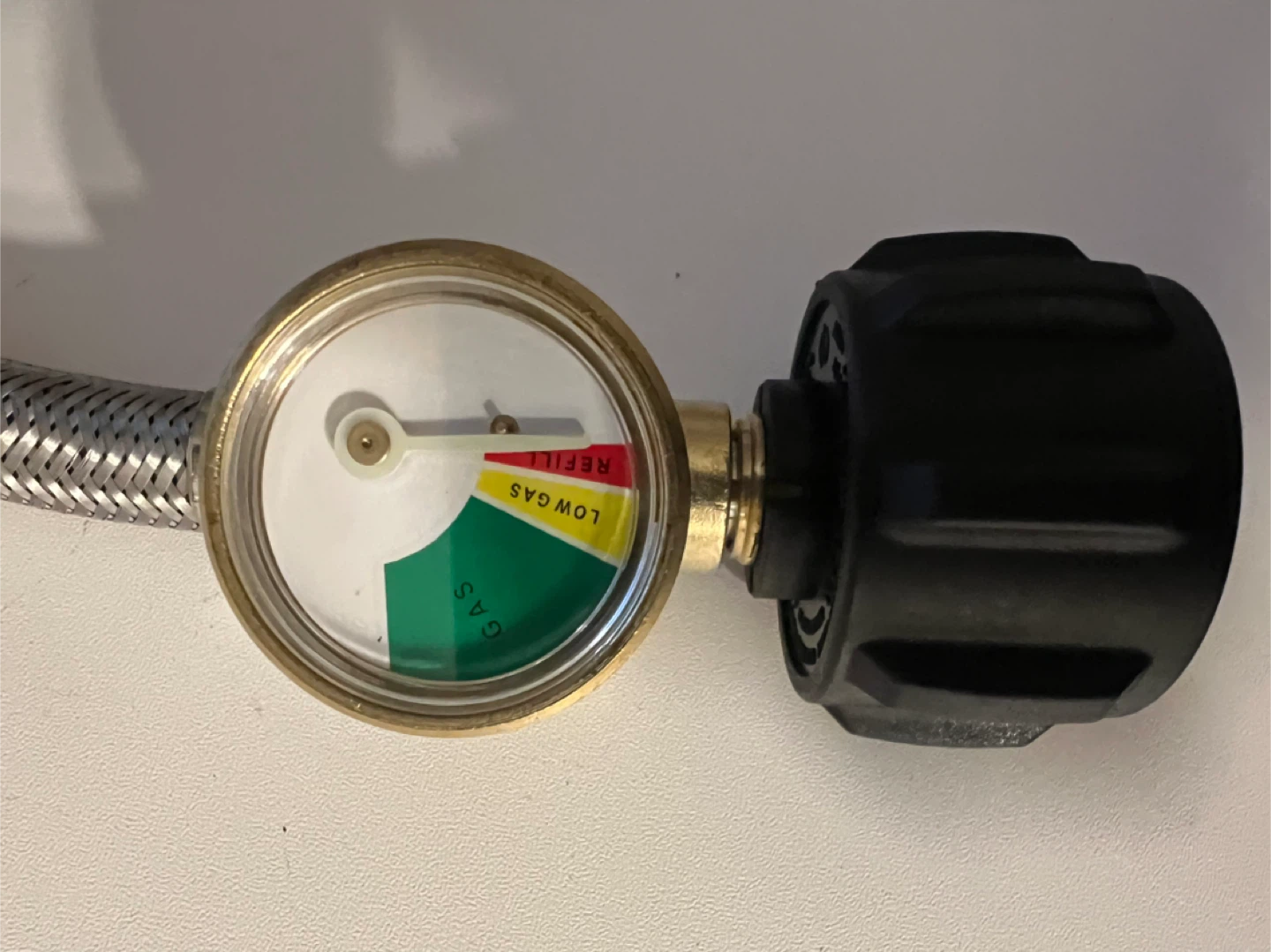 Stainless Steel Propane Pigtail Hose with Pressure Gauge - photo 2