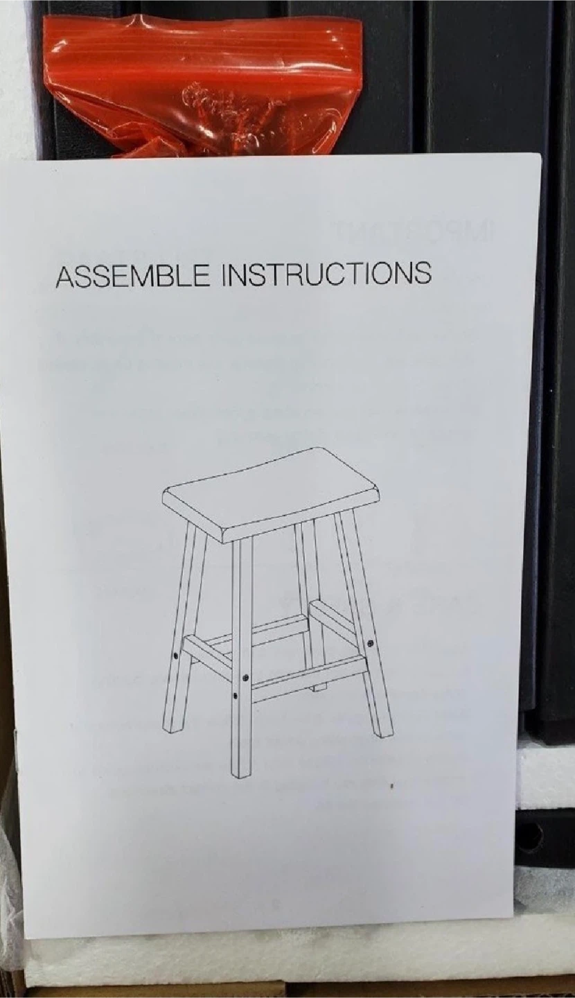 New, Pre-Assembled 29” Bar Stools, Set of 2, Black - photo 4