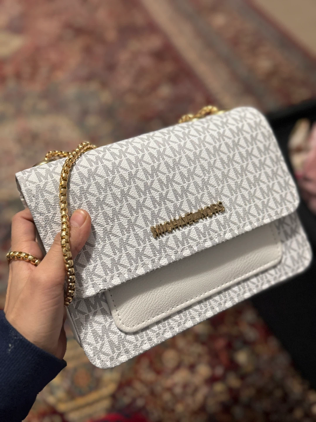 Michael Kors White Monogram Shoulder Bag