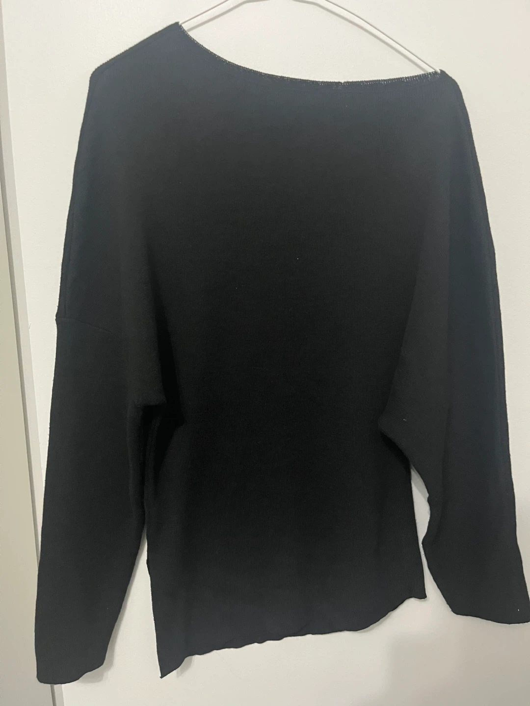 Commense Black Wool Blend Asymmetrical Knit Top - photo 3
