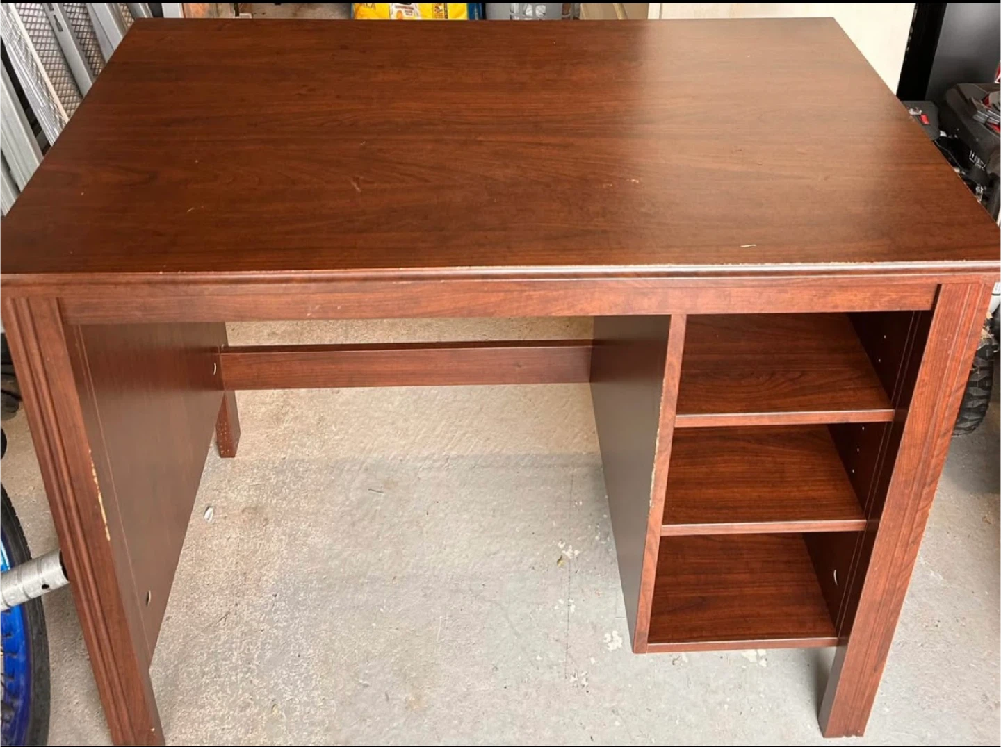 Brown Wooden Desk with Shelves