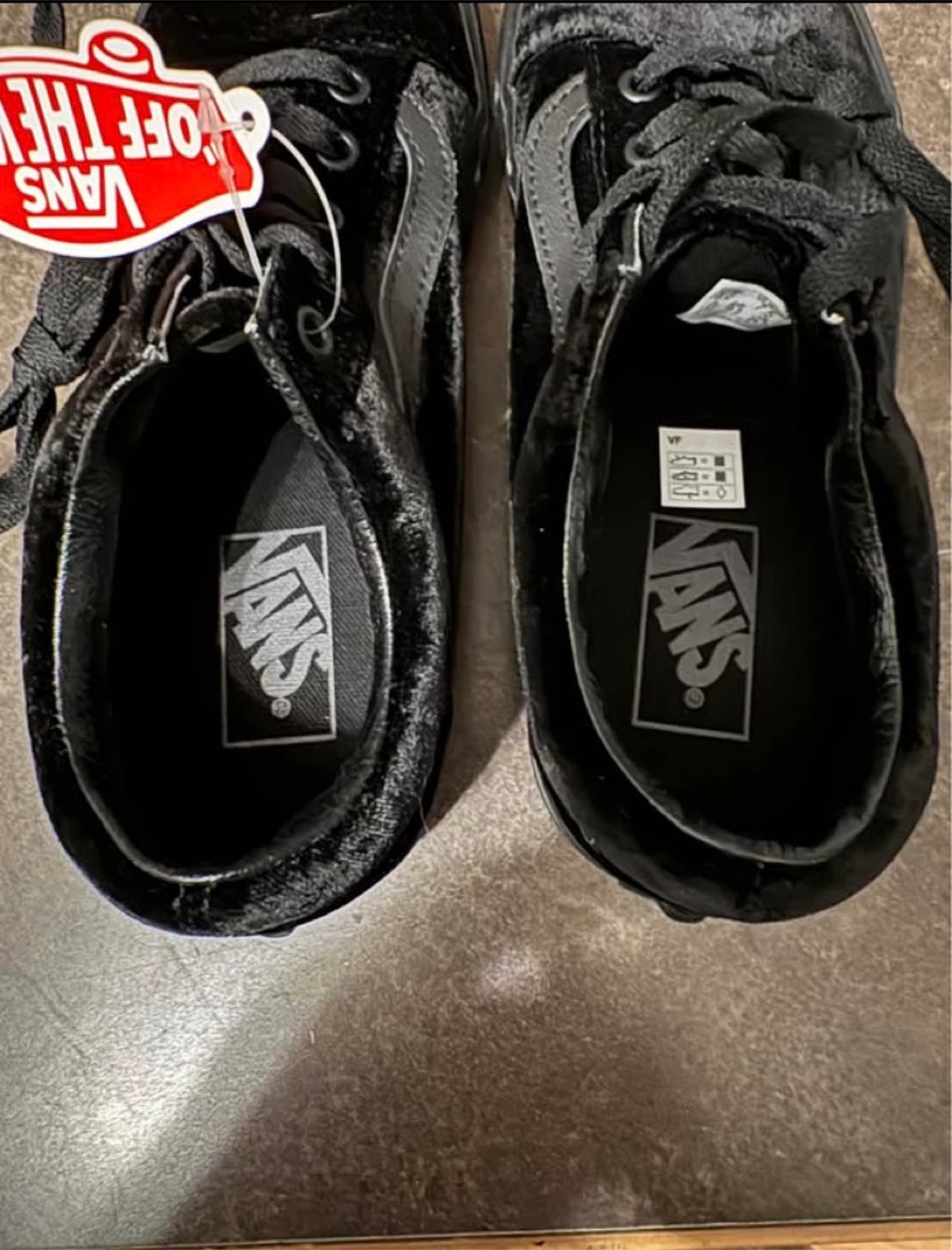 Unisex Old Skool Black Vans Velvet Shoes - photo 4