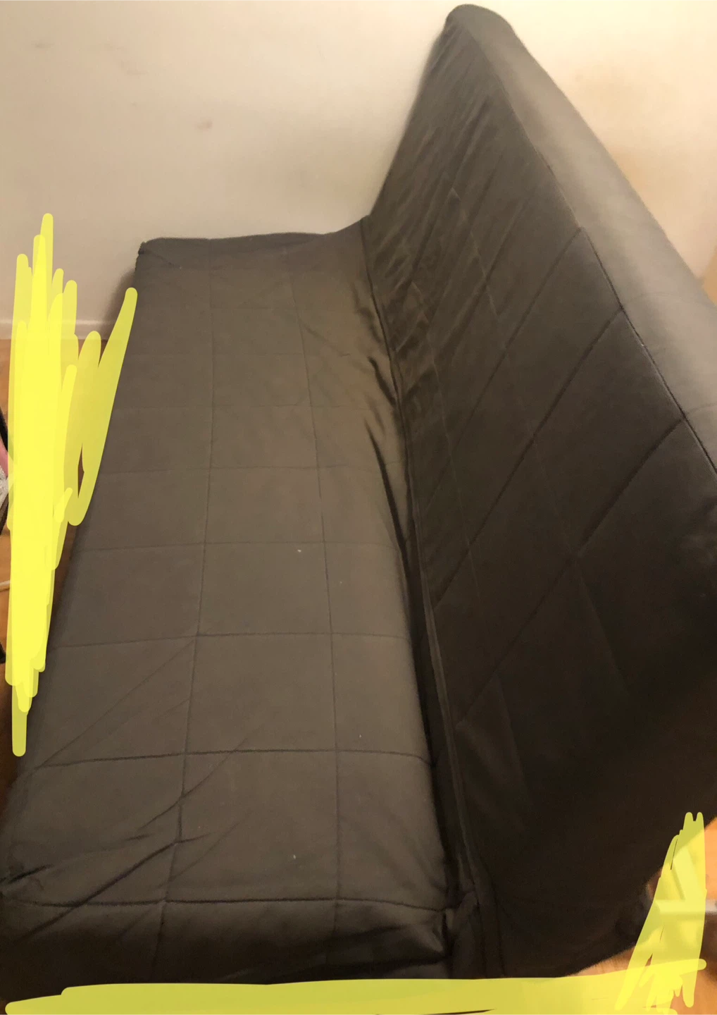 Futon Sofa Bed with Grey Cover - photo 2