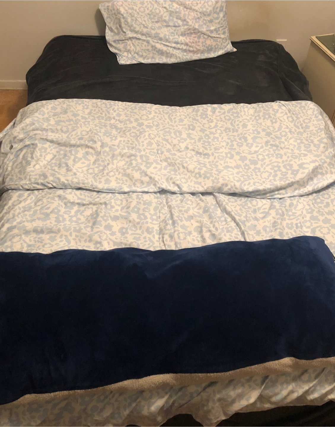 Futon Sofa Bed with Grey Cover