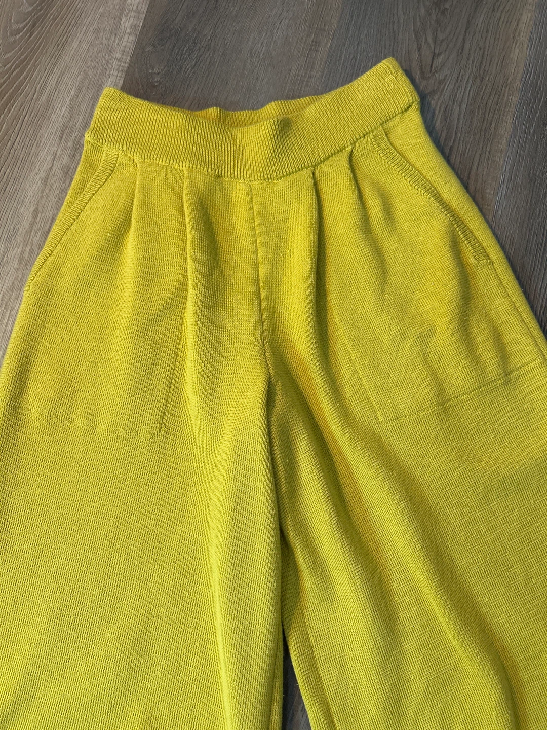 FREE PEOPLE Yellow/green Knit Wide Leg Pants - photo 3