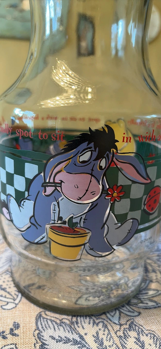 Vintage Disney Winnie the Pooh and Eeyore Glass Pitcher - photo 3