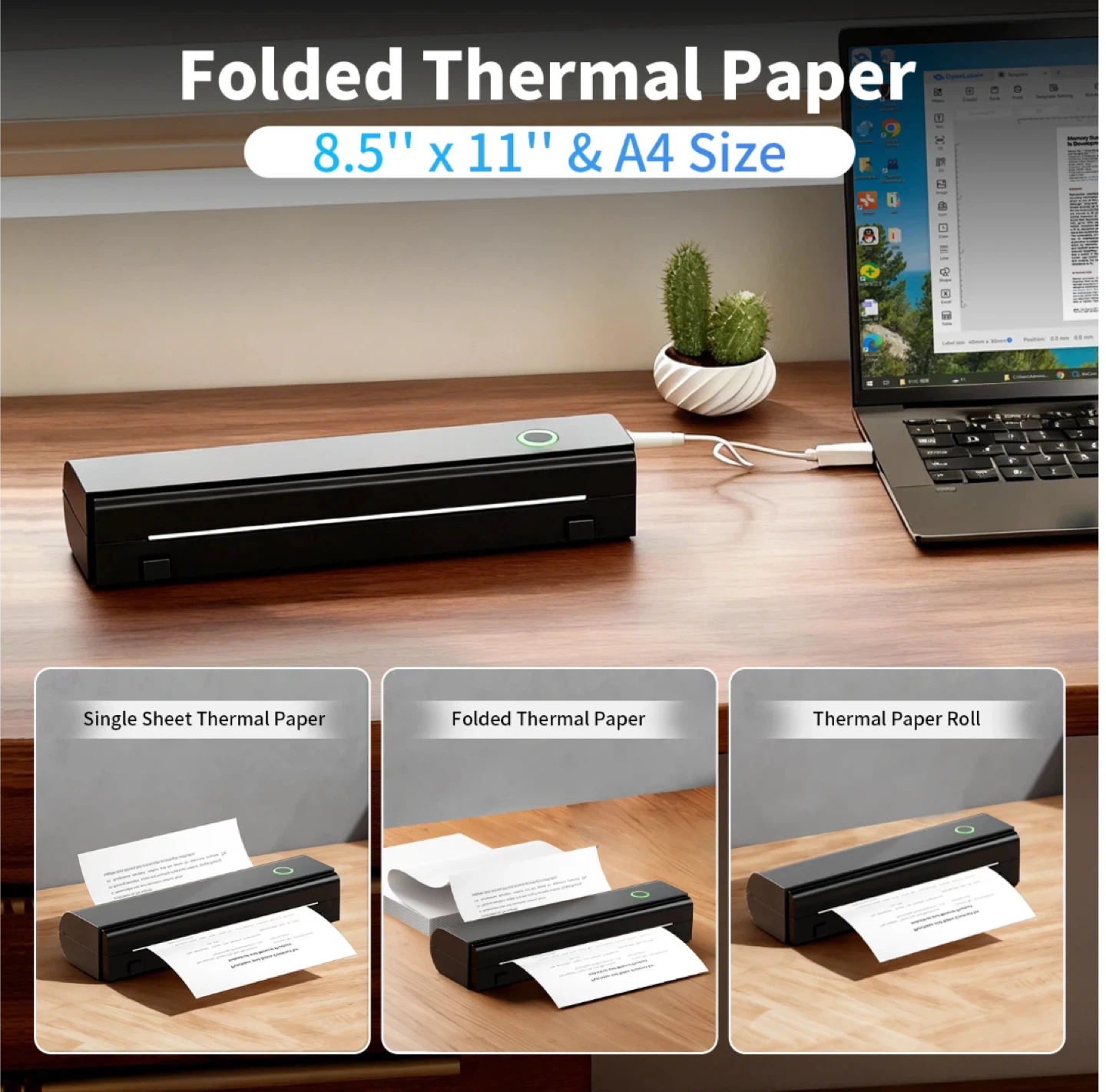 N80 Portable Thermal Printer - 8.5" x 11" & A4 Size - photo 3