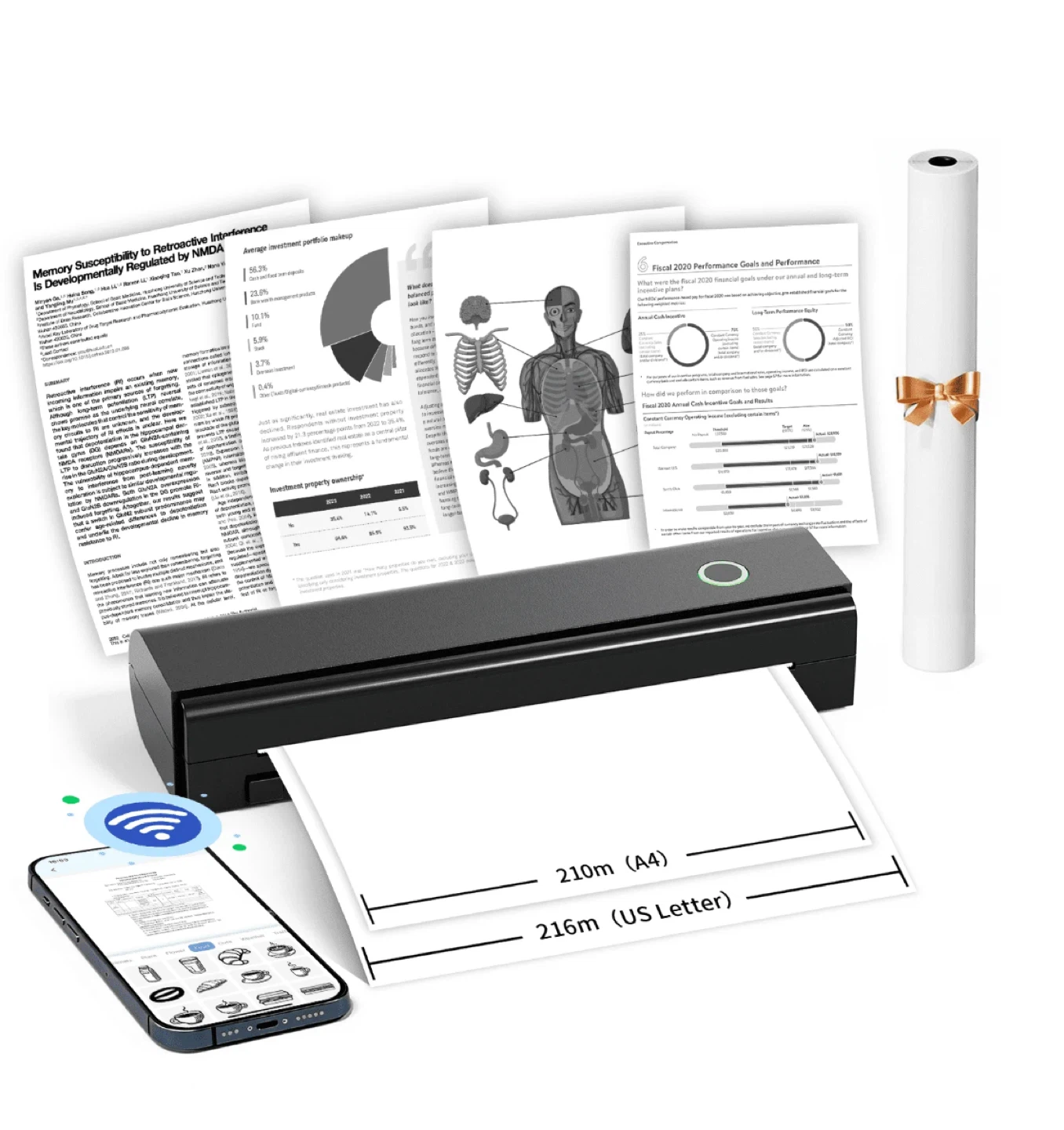 N80 Portable Thermal Printer - 8.5" x 11" & A4 Size