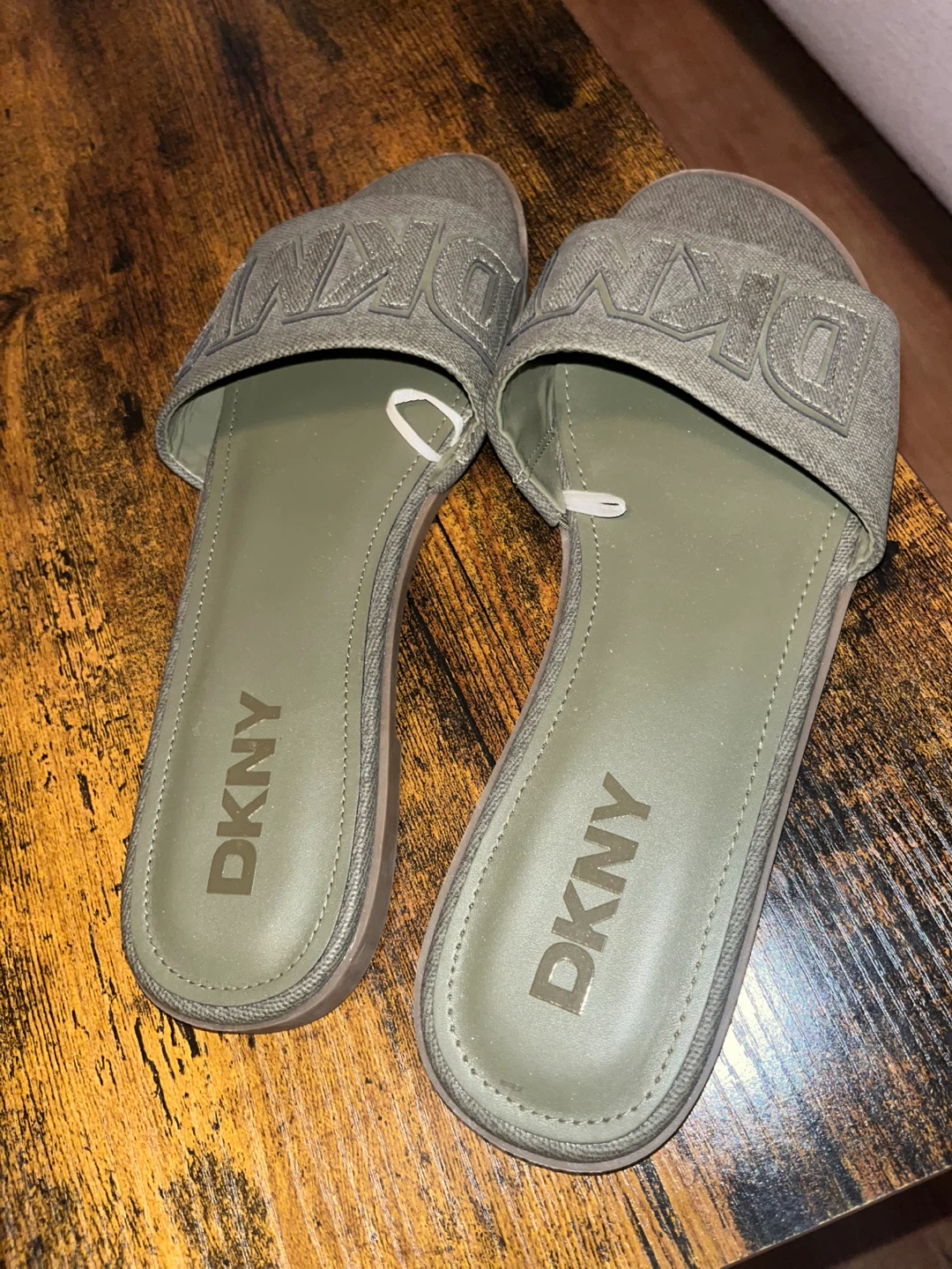 DKNY Olive Green Slides plus free boots