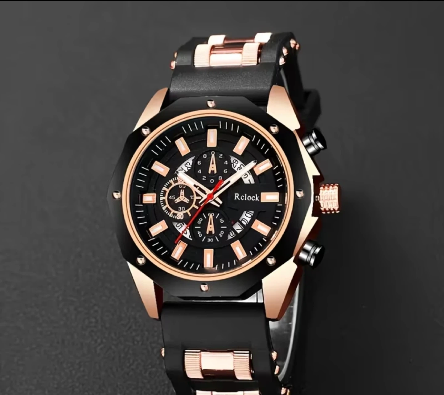Rclock Chronograph Watch - Black & Rose Gold - photo 3