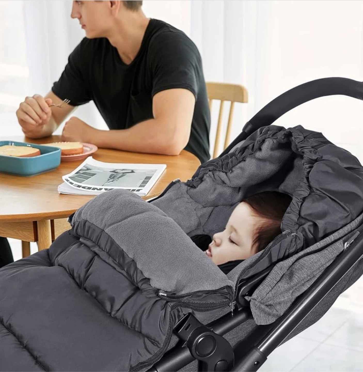 Orzbow Winter Stroller Footmuff / Bunting Bag – Black - photo 4