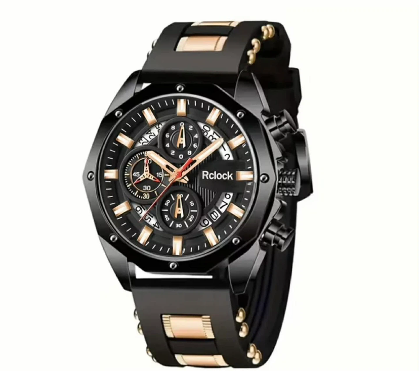 Rclock Men's Chronograph Watch Black Gold - photo 4