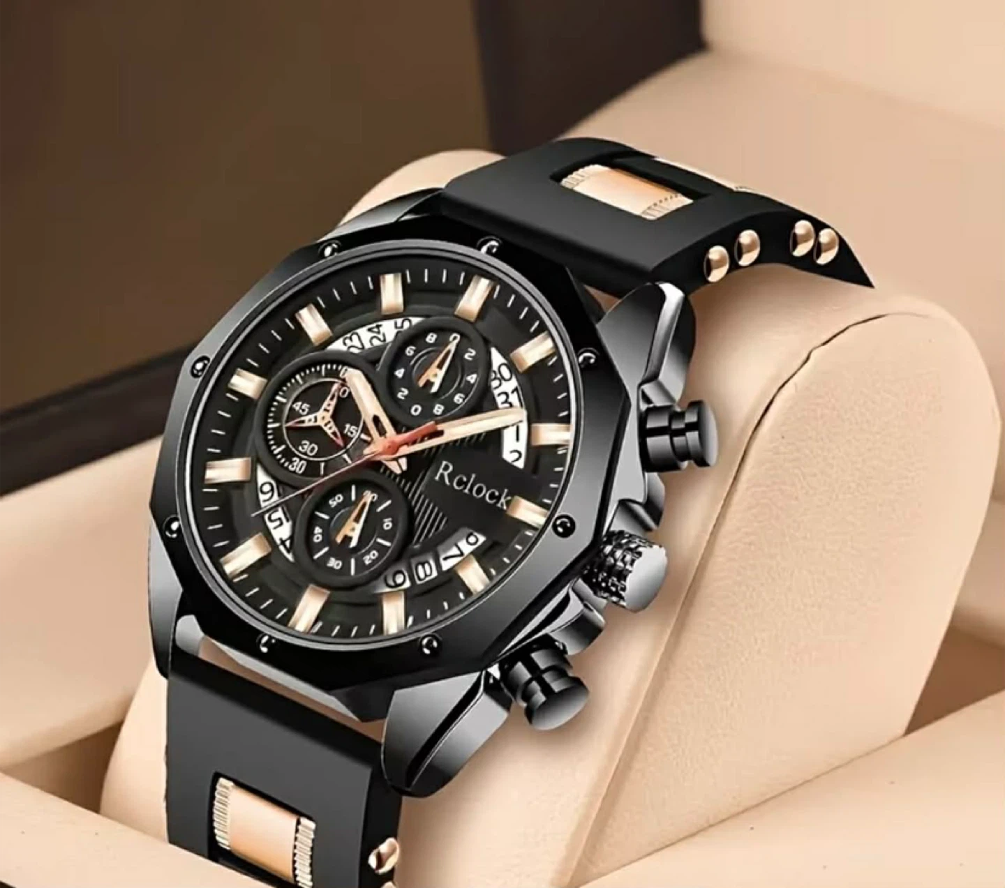 Rclock Men's Chronograph Watch Black Gold - photo 5