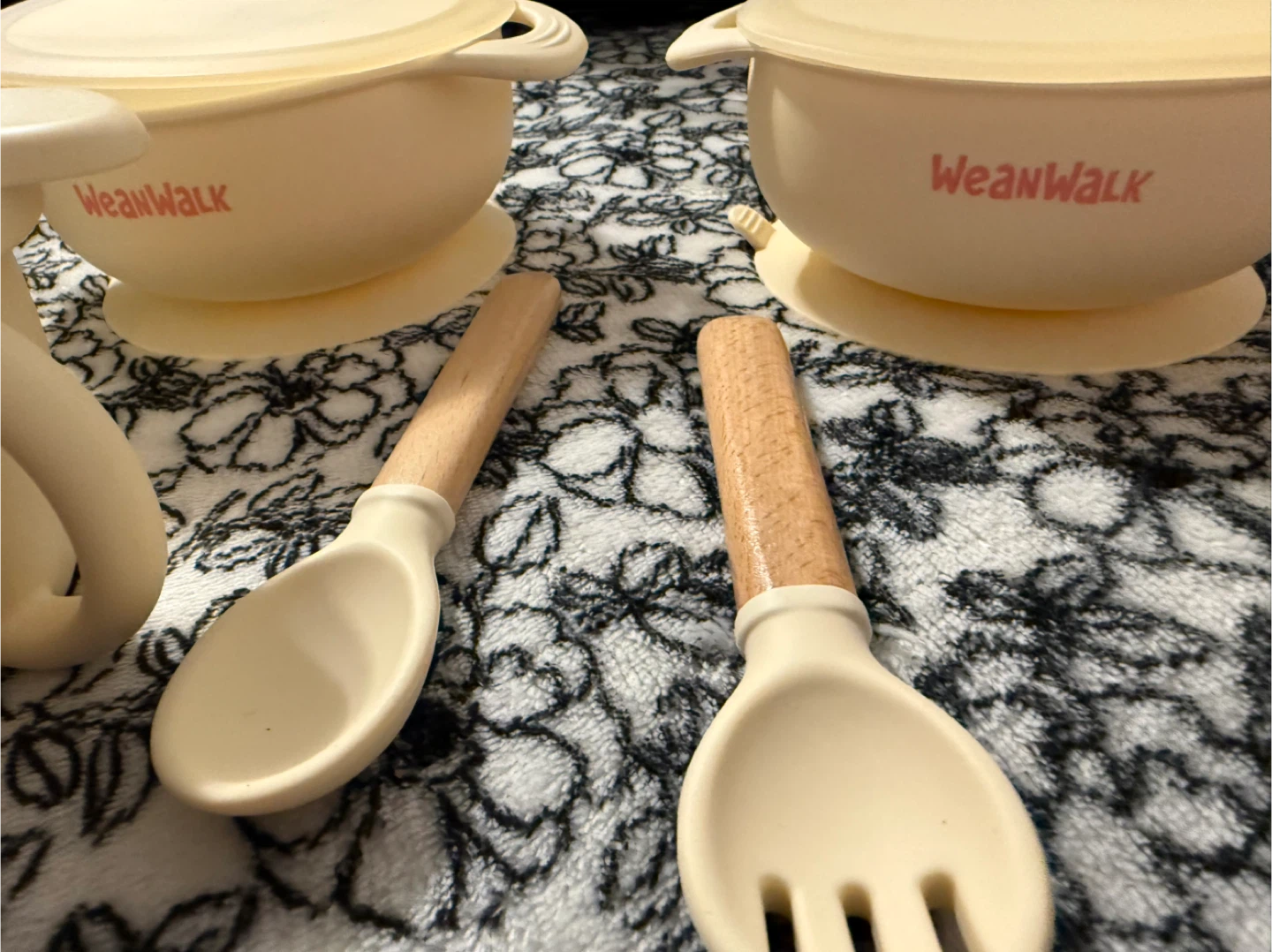 WeanWalk Silicone Baby Feeding Set with Bowl, Cup, Utensils - photo 3