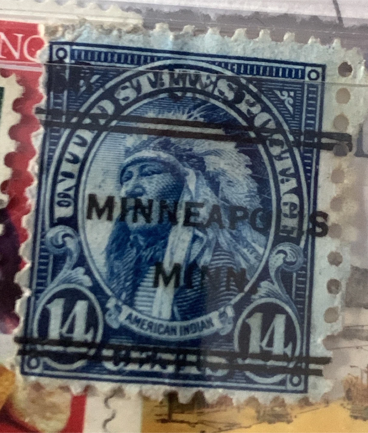 Minneapolis 14 Cent American Indian Stamp