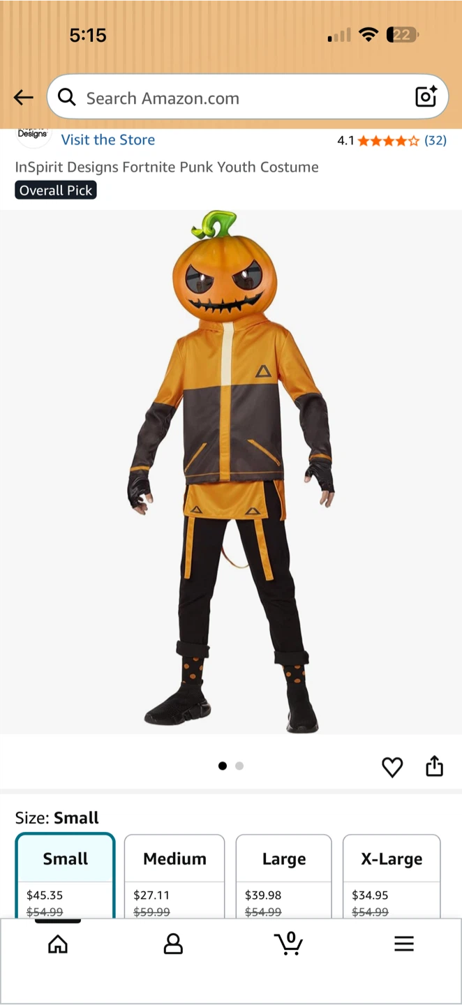 InSpirit Designs Fortnite Punk Youth Costume Y10-12