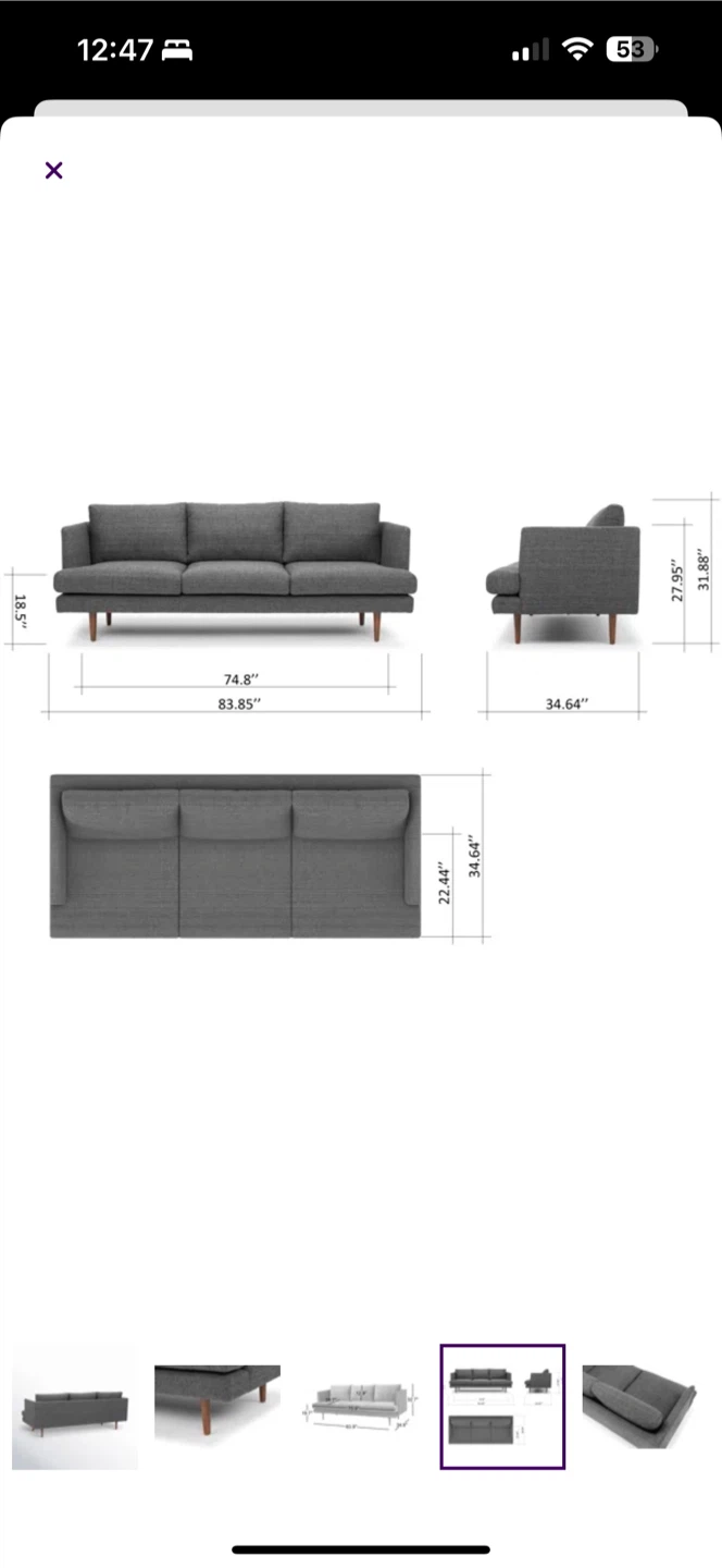 AllModern Miller 84" Upholstered Sofa - Gray - photo 4