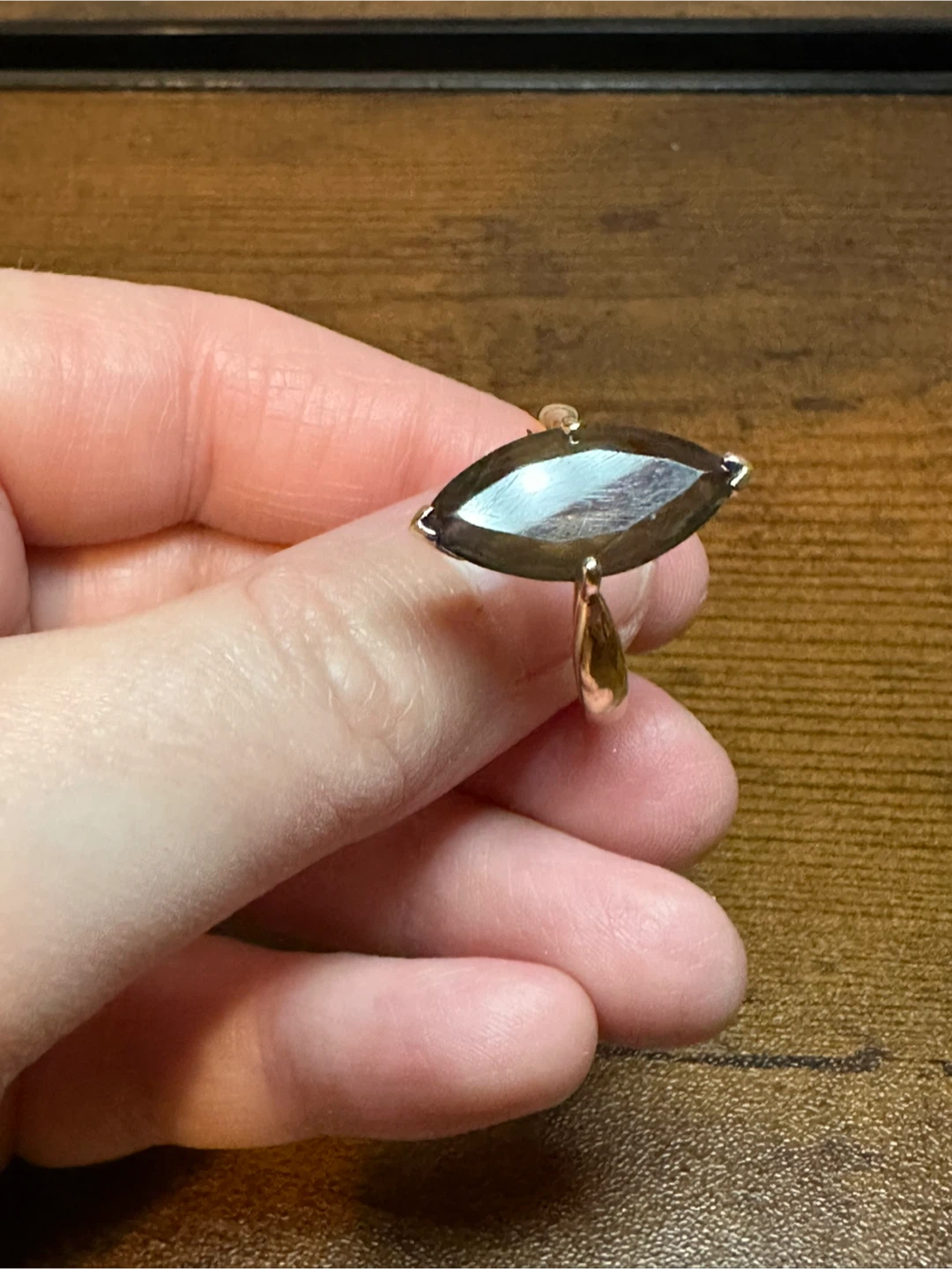 14K Gold Marquise Smokey Topaz Ring - photo 2
