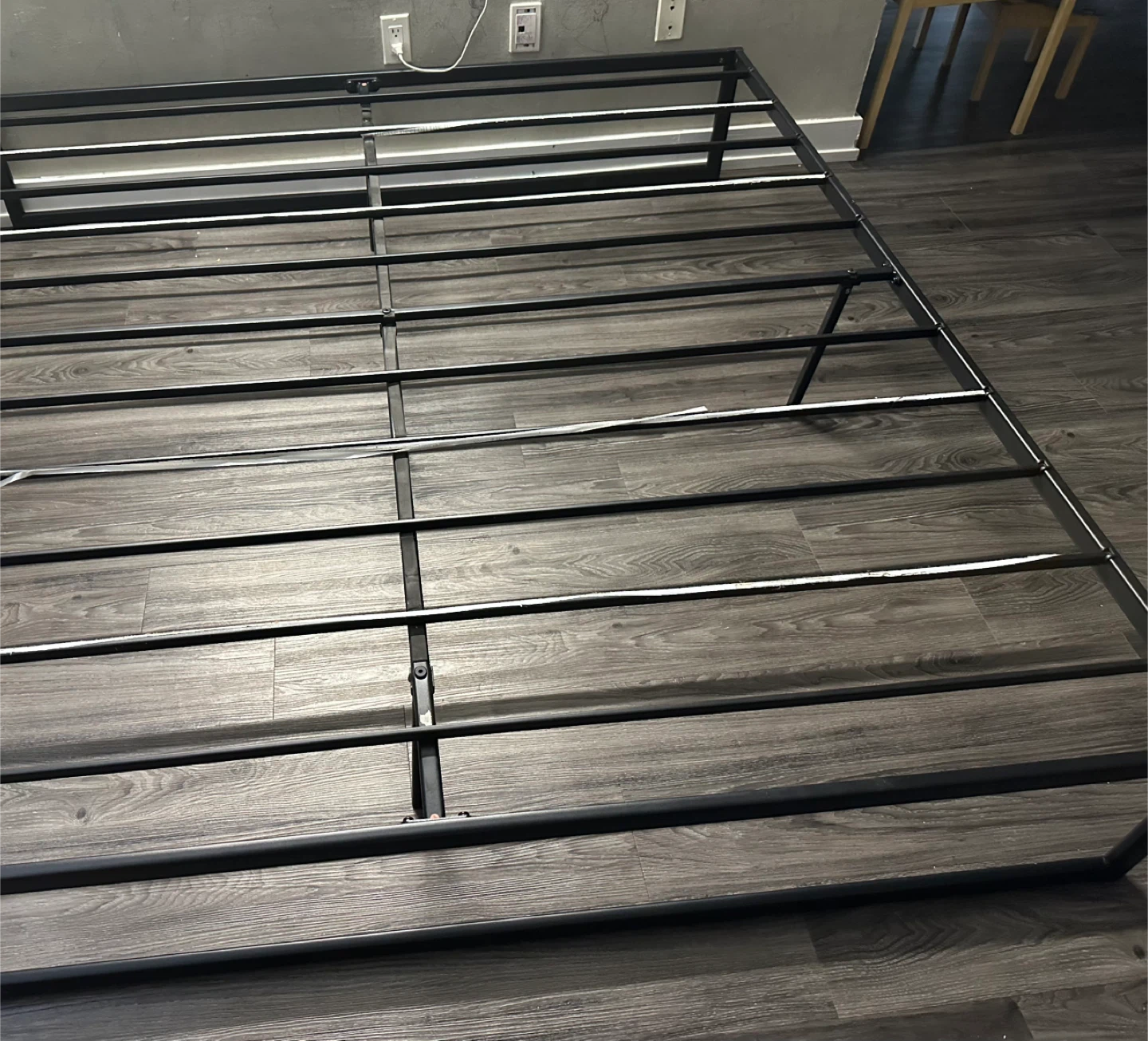 Black Metal King Size Bed Frame Platform - photo 4