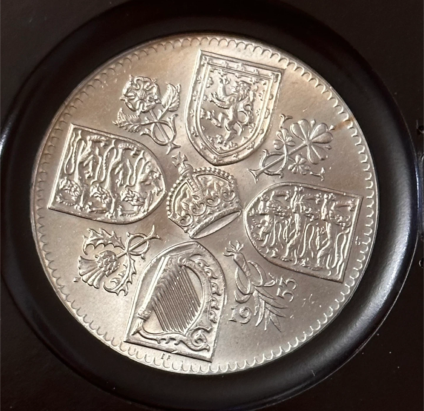 1953 rare Proof Crown Queen Elizabeth II Five Shillings Coin - photo 2
