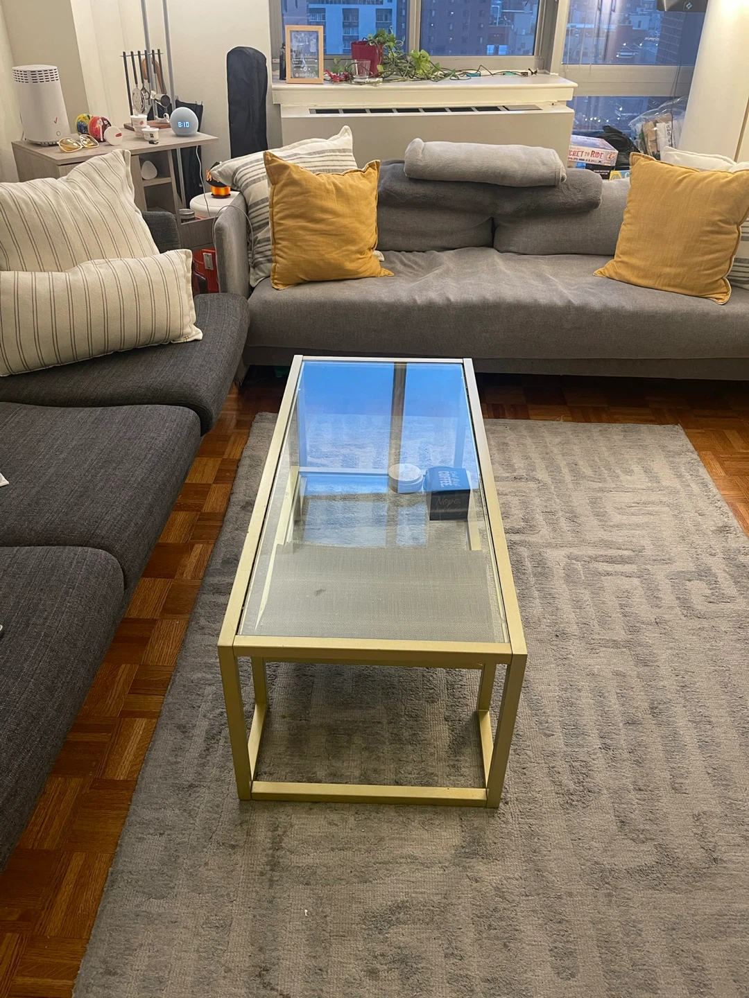 Mercer41 Imel Frame Coffee Table with Storage - Gold - photo 2