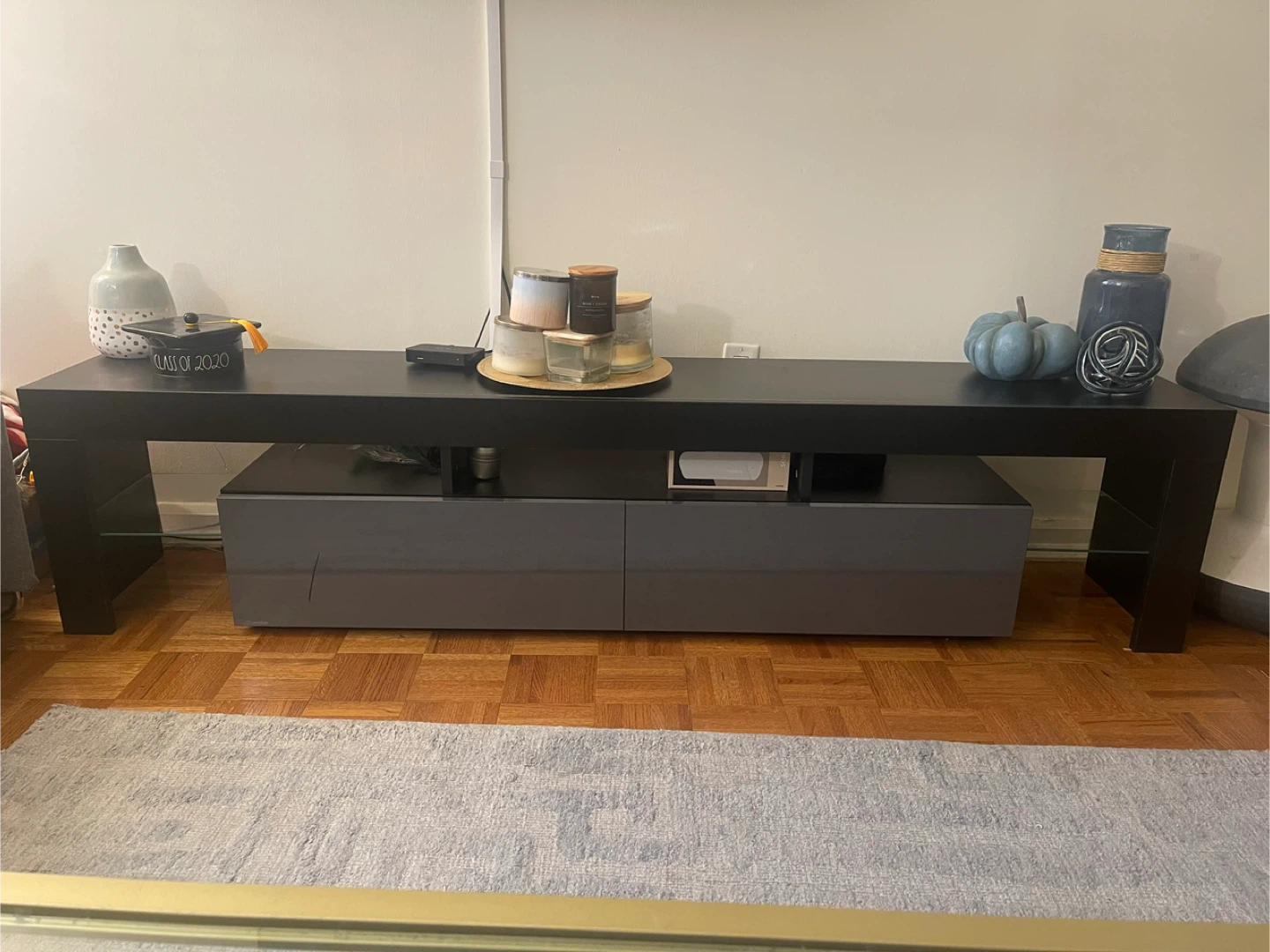 Black Entertainment Center with Storage - photo 2