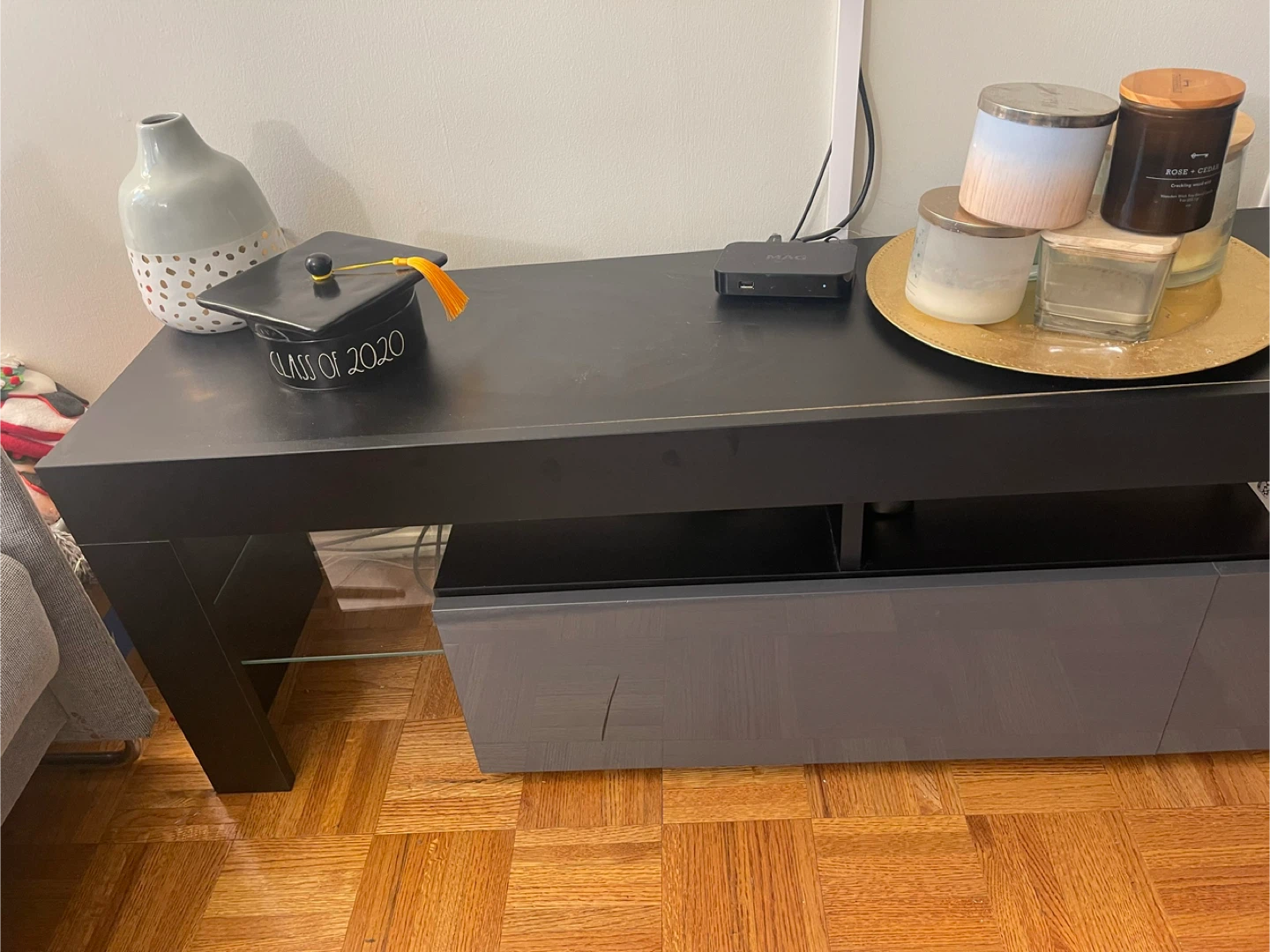 Black Entertainment Center with Storage - photo 4