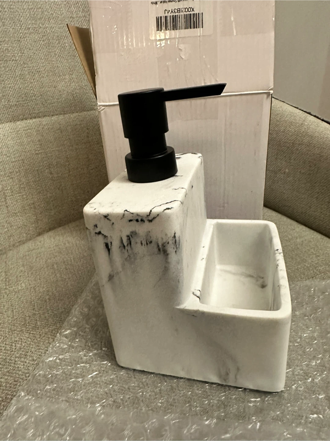 Marble Look Soap Dispenser and Sponge Holder - photo 2