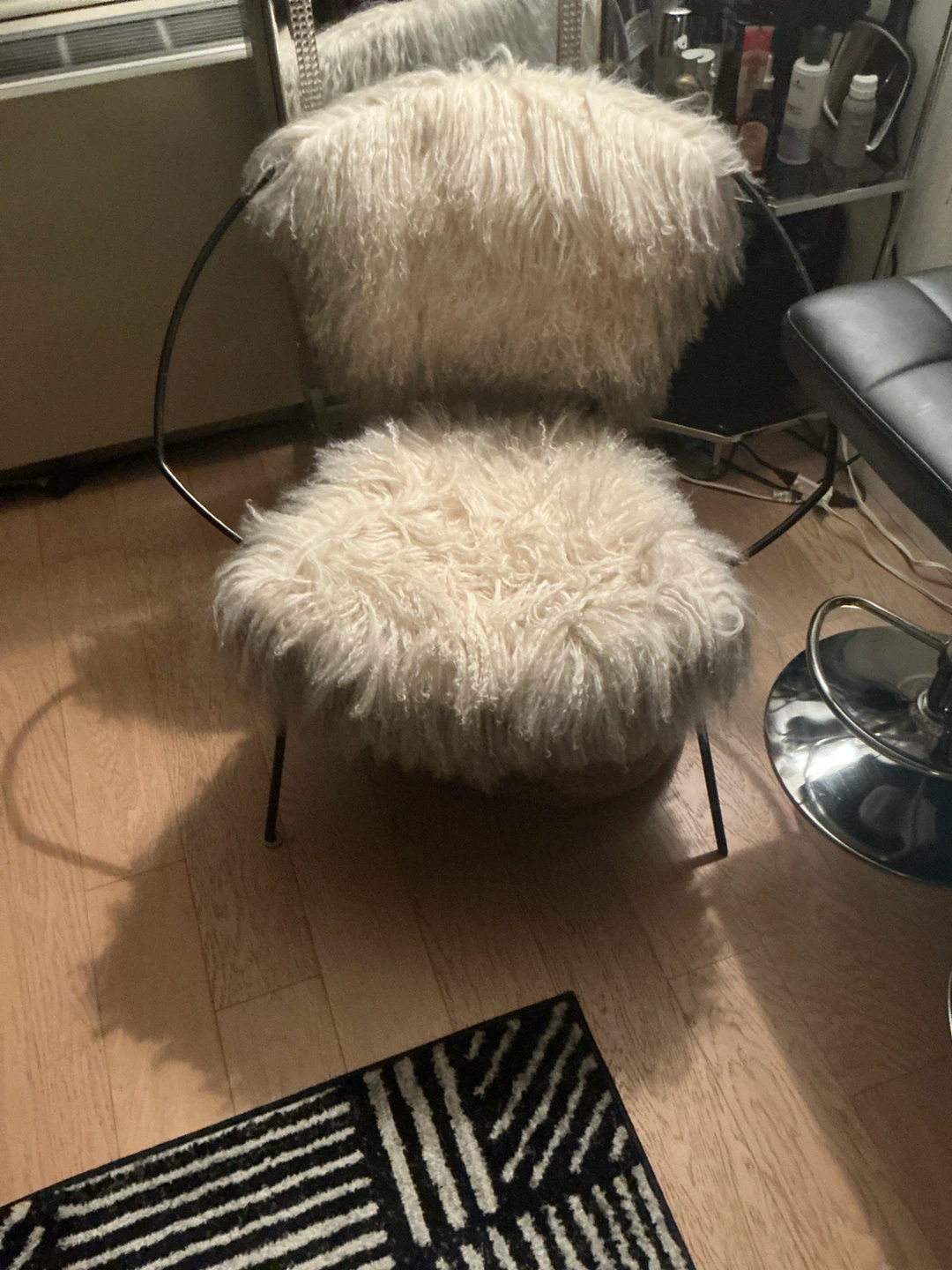 Cream Fluffy Armchair