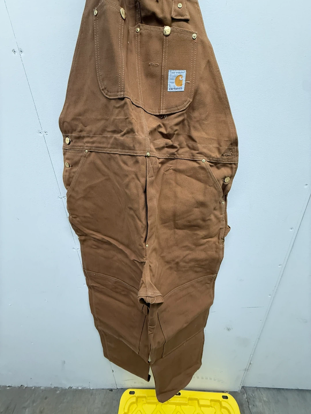 Carhartt Brown Canvas Bib Overalls Size 42x32