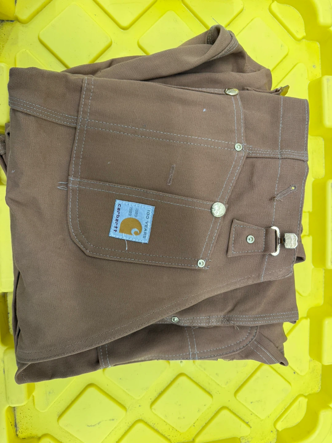 Carhartt Brown Canvas Bib Overalls Size 42x32 - photo 2