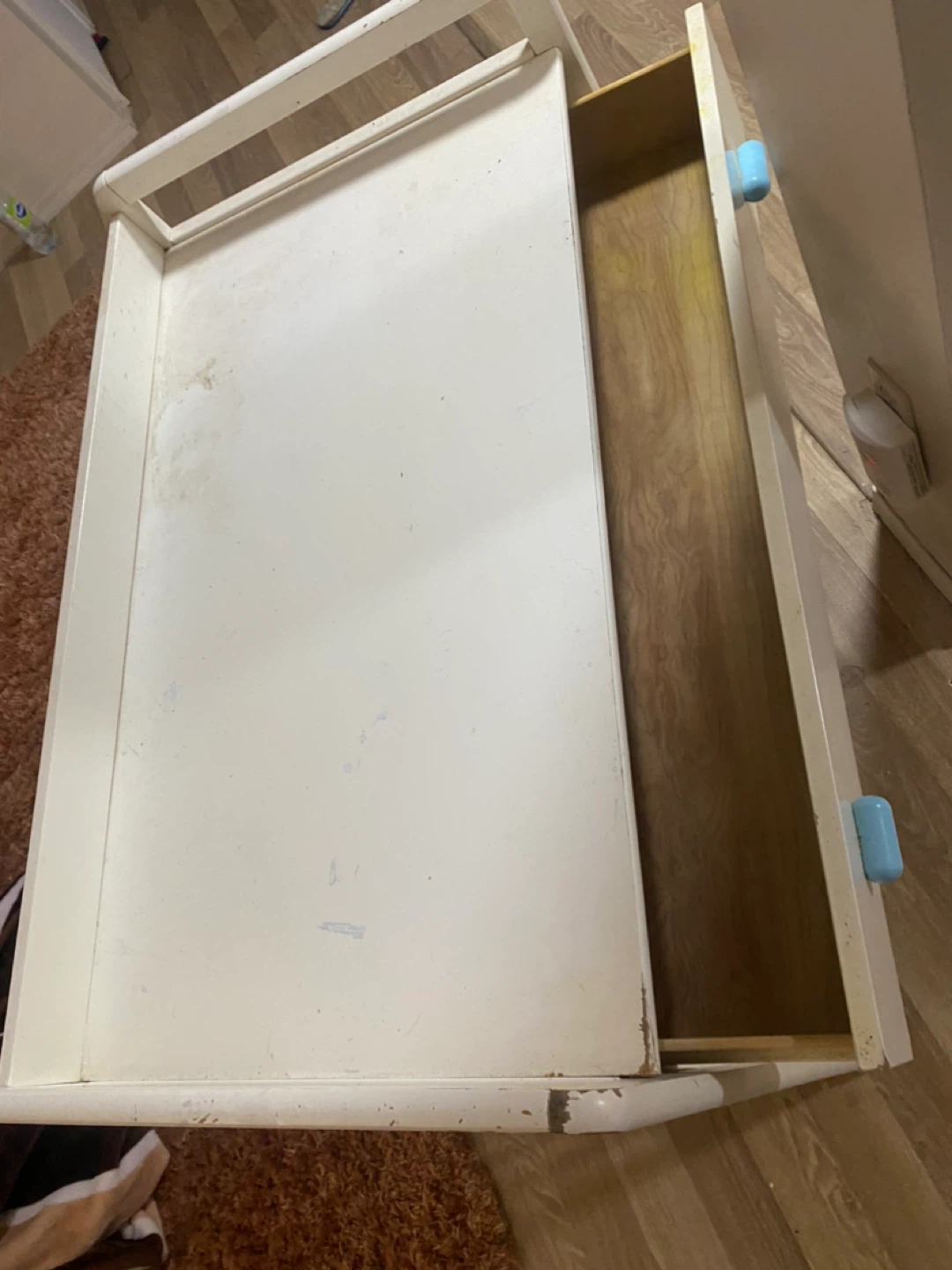 White Baby Changing Table with Drawer - photo 3