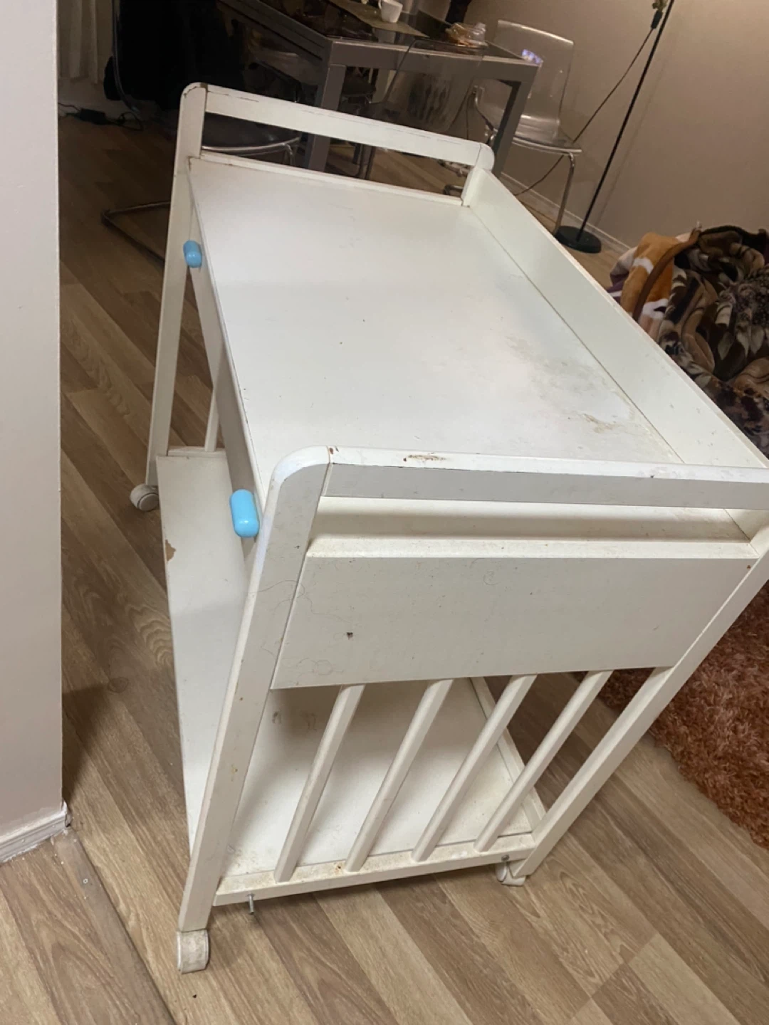 White Baby Changing Table with Drawer - photo 2