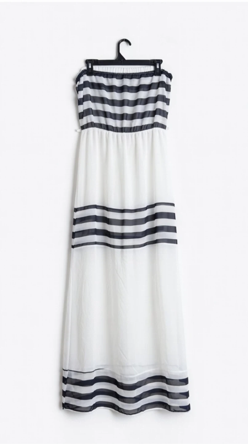 Strapless Striped  Dress