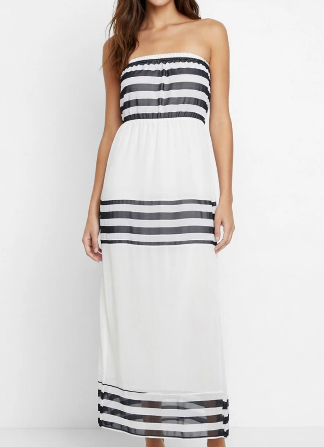 Strapless Striped  Dress - photo 2