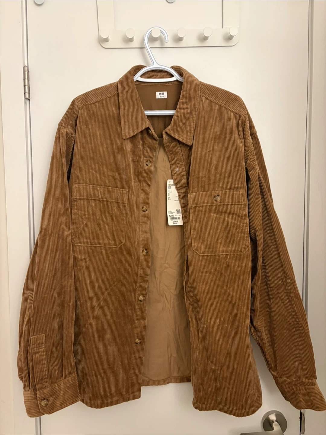UNIQLO Corduroy Work Long Sleeve Shirt - Brown - XL/TG