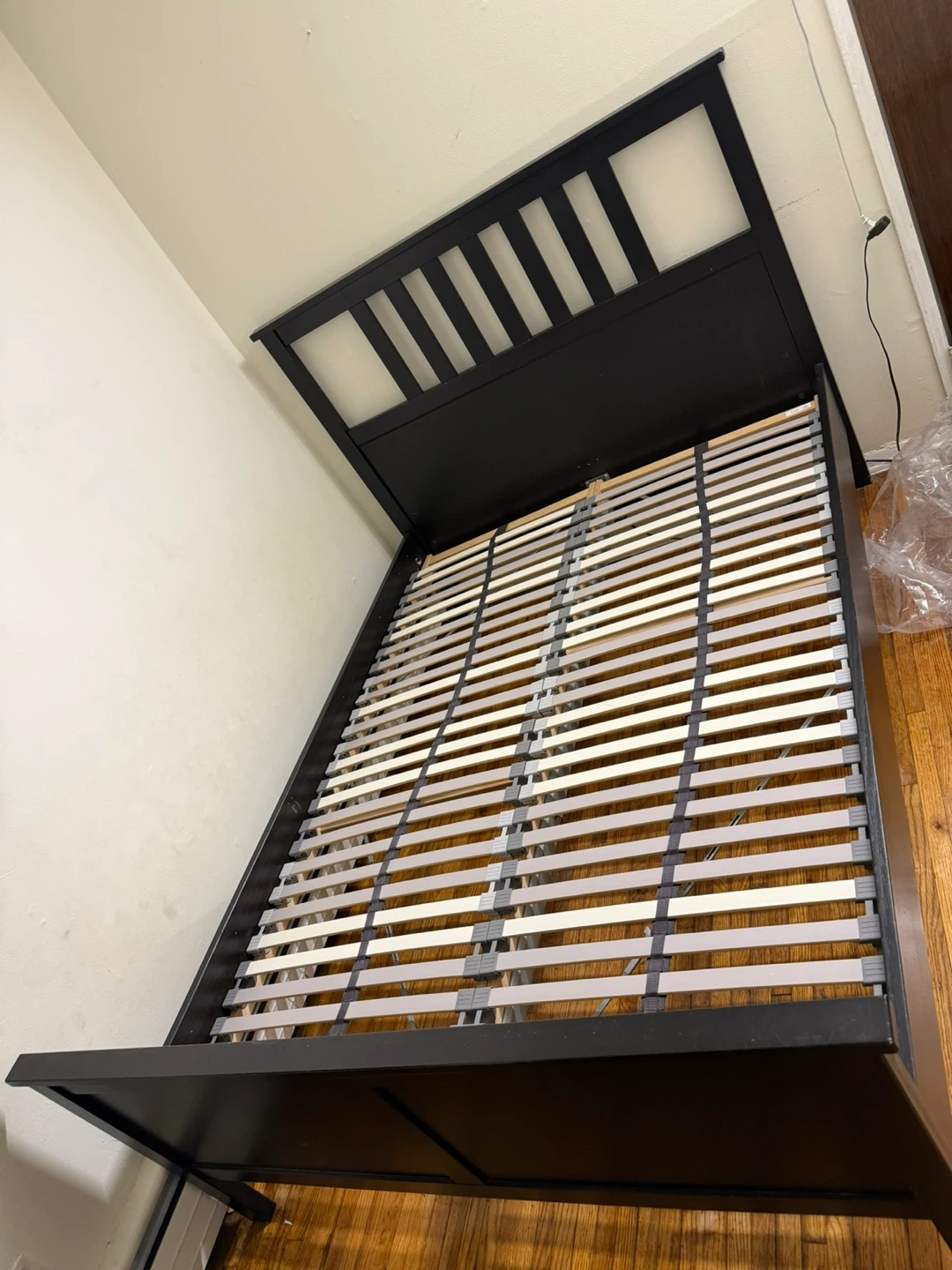 Black IKEA HEMNES  Wooden Full Size Bed Frame with Slatted Base - photo 3