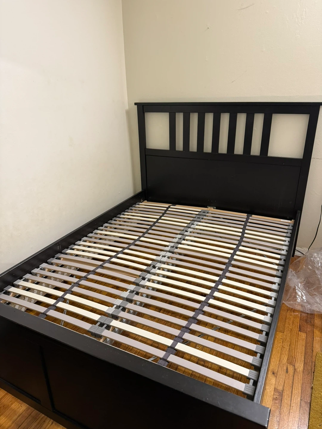 Black IKEA HEMNES  Wooden Full Size Bed Frame with Slatted Base - photo 2