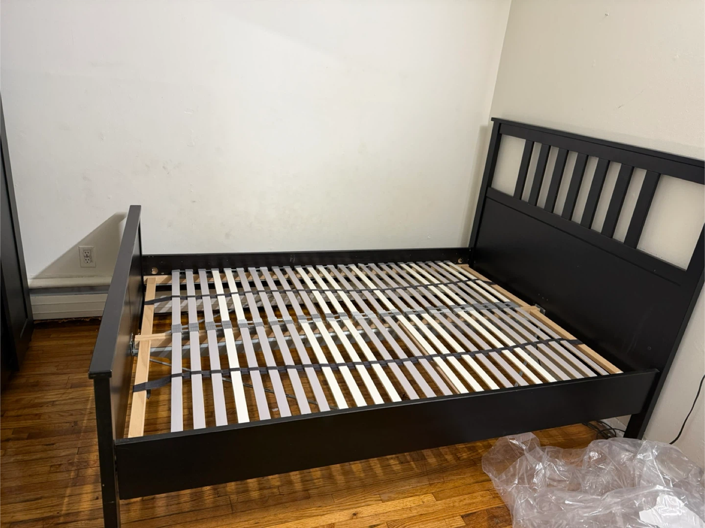 Black IKEA HEMNES  Wooden Full Size Bed Frame with Slatted Base