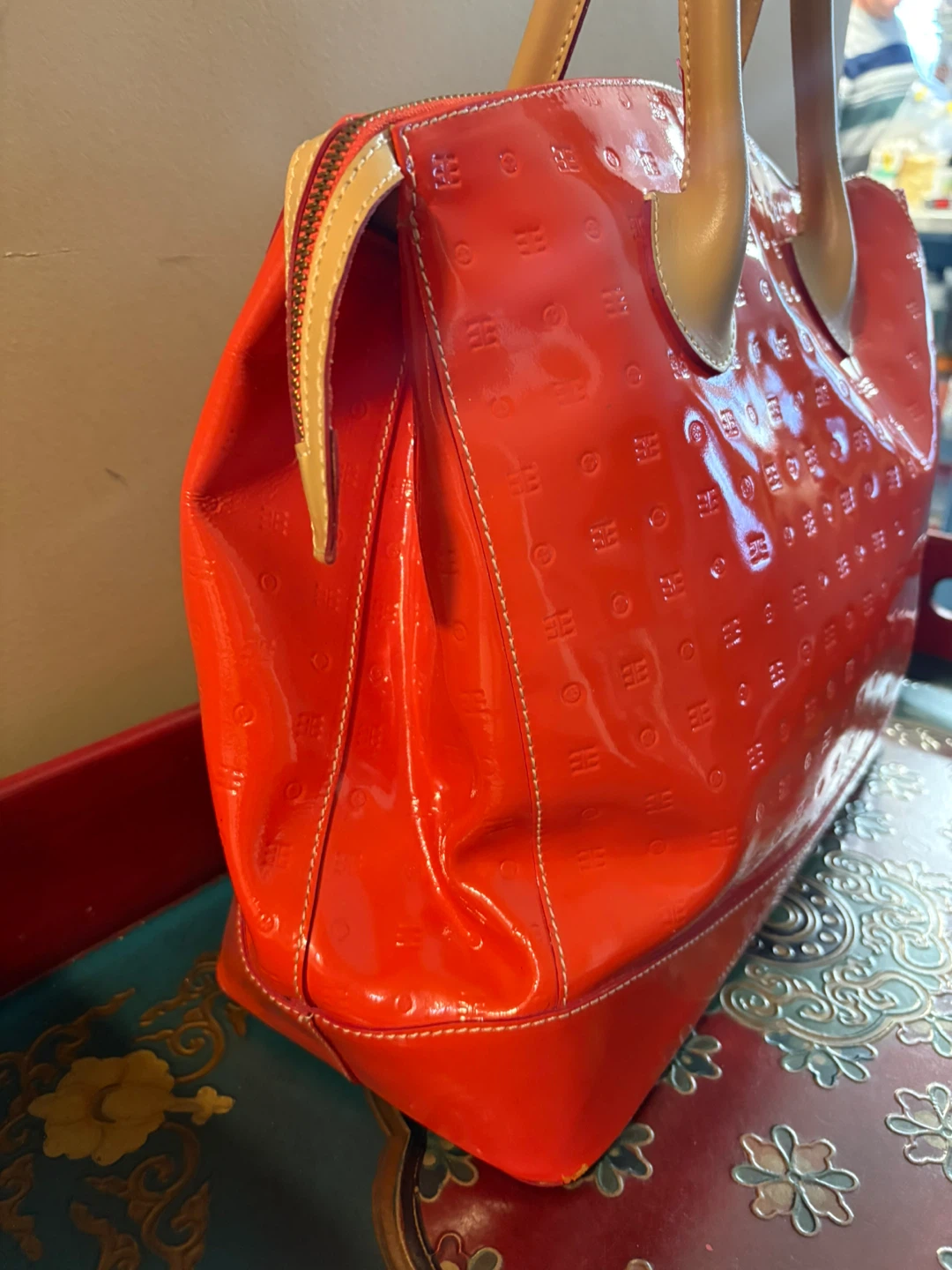 Arcadia Bright Orange Italian Leather Handbag - photo 4